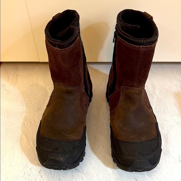 Merrell Fullbench Thinsulate Side Zip Tactical boots in brown suede and black. - Picture 1 of 10